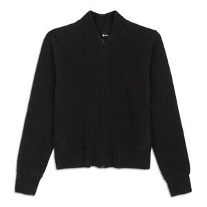 Lululemon Black On Repeat Ribbed Long Sleeve Zip Bomber Jacket 4